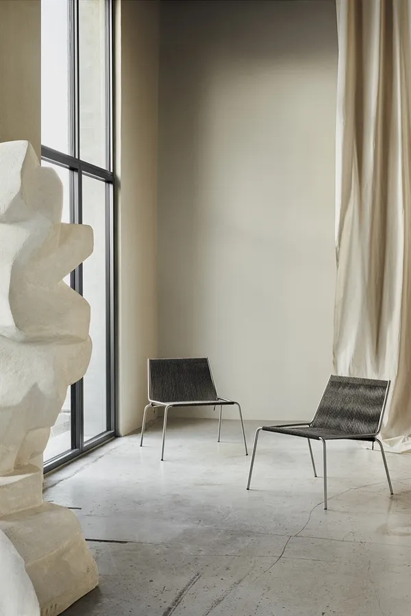 Noel Armchair Steel/ Brown Wool