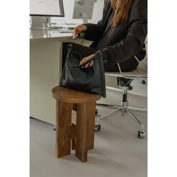Mio Stool/Side Table Solid Stained Oak