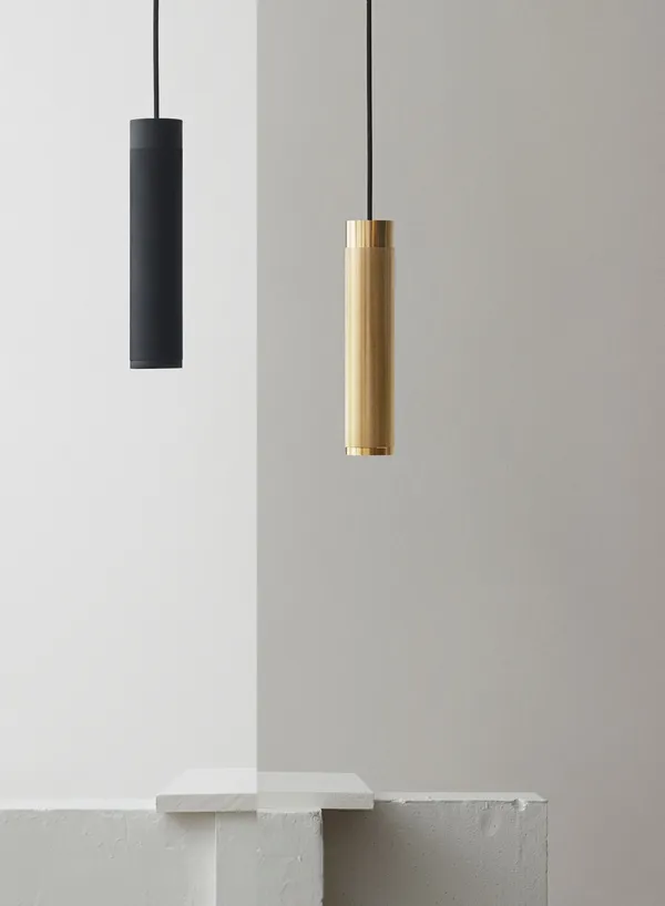 Cartridge Pendant Long Black Burnished Brass