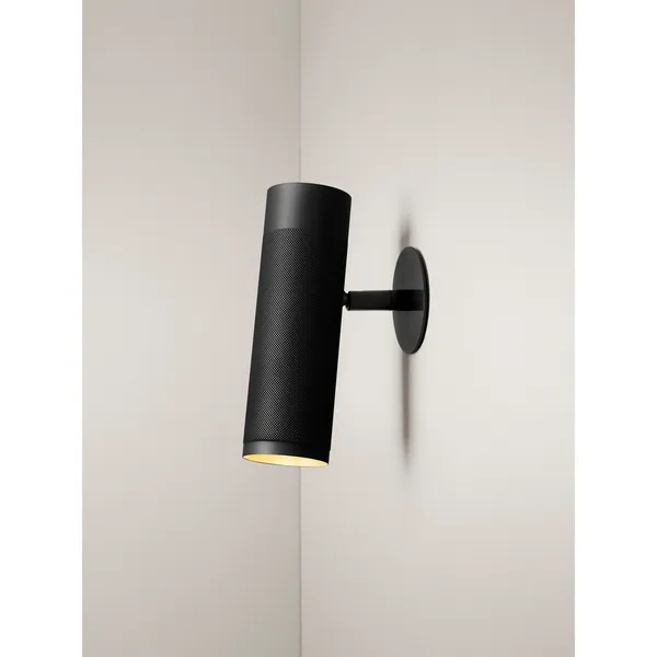 Patrone Infälld Vägglampa Stor Svart Polerad Mässing