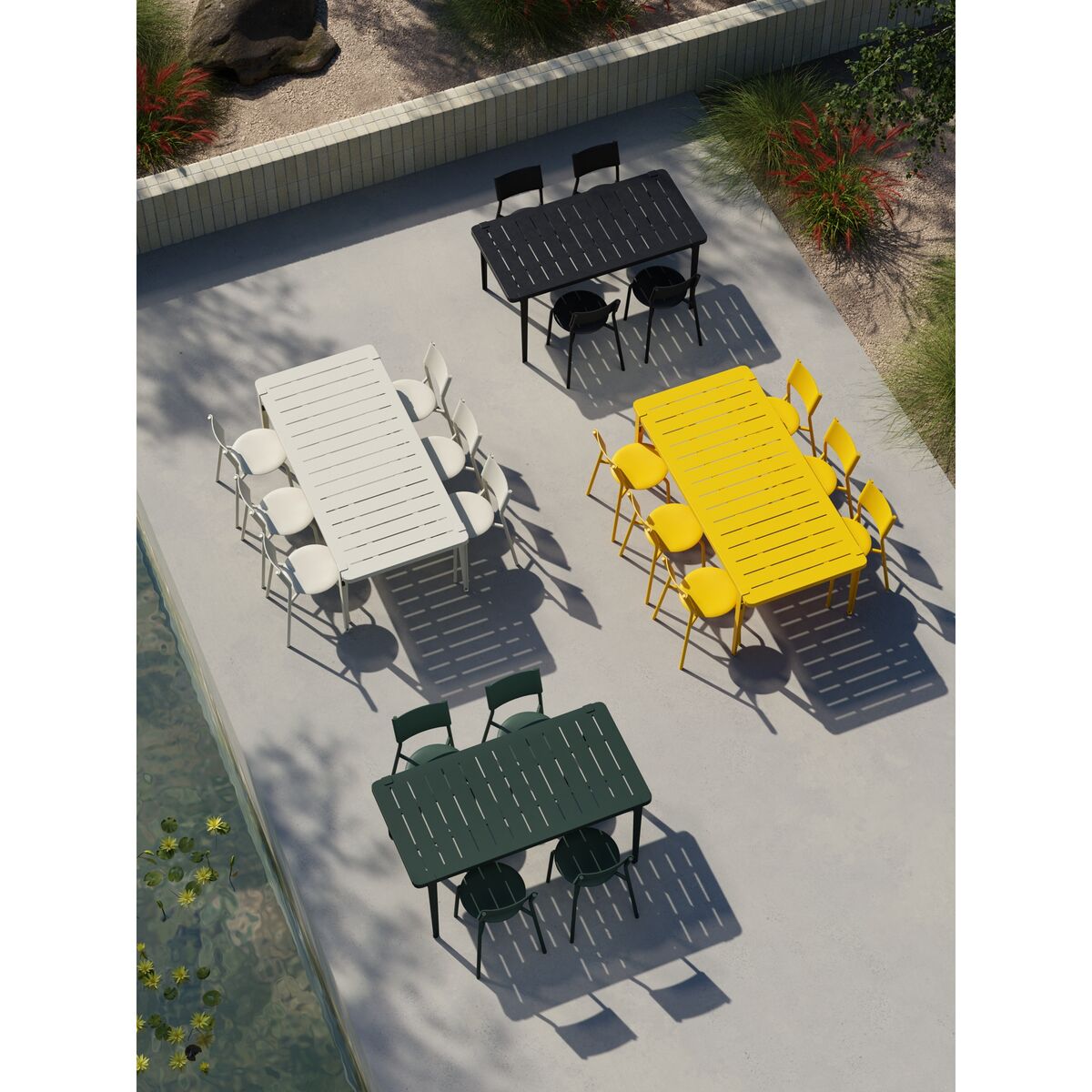 Mesa de Exterior Midi 160 x 80 cm Negro Grafito