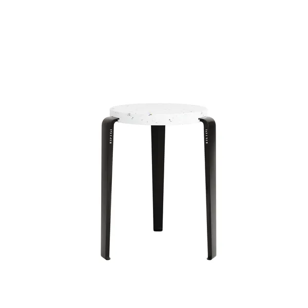 LOU Stool Recycled Plastic White/Graphite Black