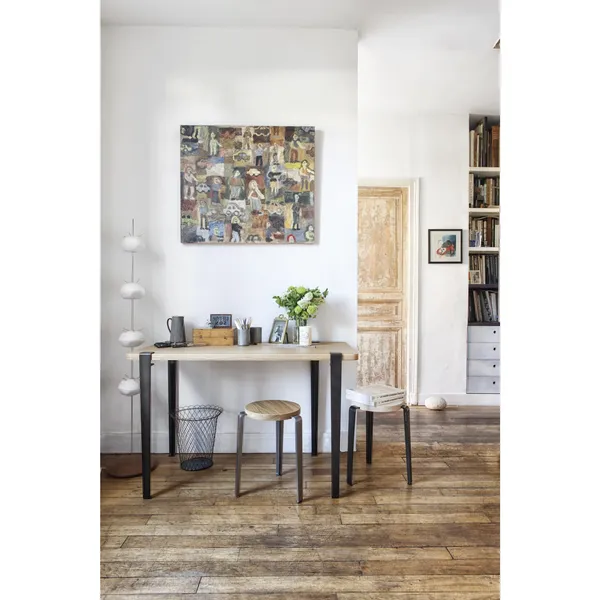LOU Stool Oak/Eucalyptus Grey