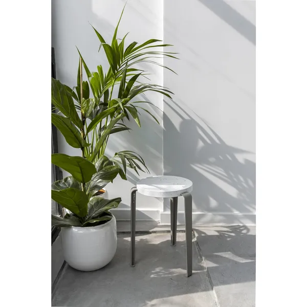 LOU Stool Oak/Eucalyptus Grey