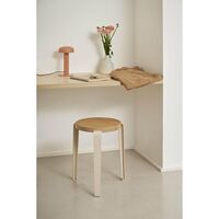 x Heju Lou Tabouret Chêne/Épicéa Beige