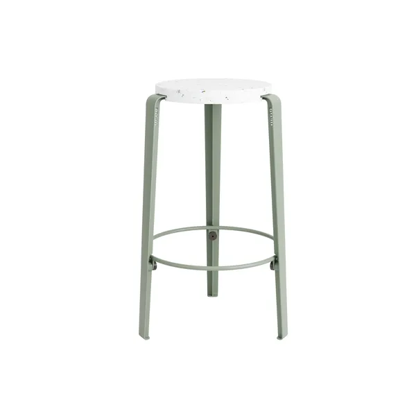 MI LOU Stool Recycled Plastic White/ Eucalyptus Grey