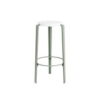 BIG LOU Stool Recycled Plastic White/ Eucalyptus Grey