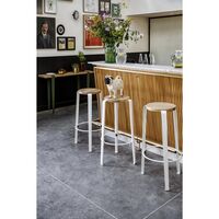 BIG LOU Stool Recycled Plastic White/ Eucalyptus Grey