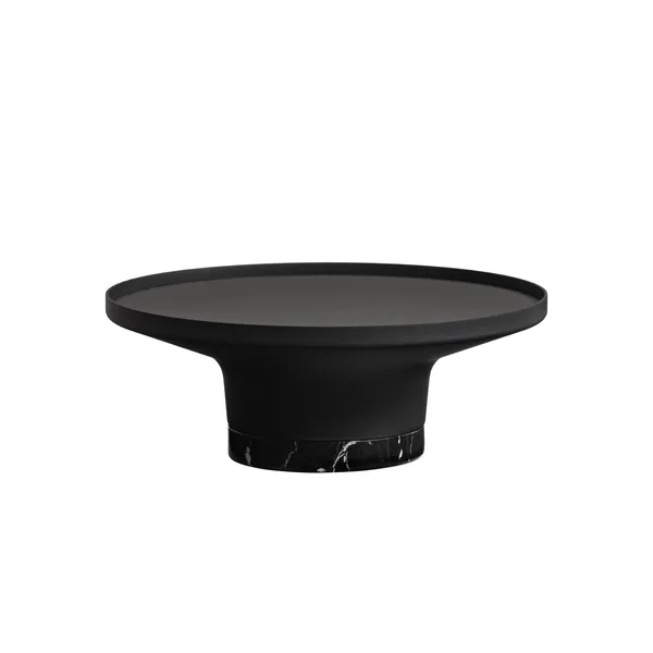 Poller Coffee Table Ø80 Black/ Black Marble