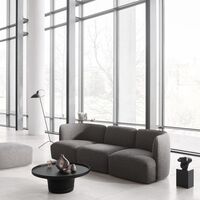 Poller Coffee Table Ø80 Black/ Black Marble