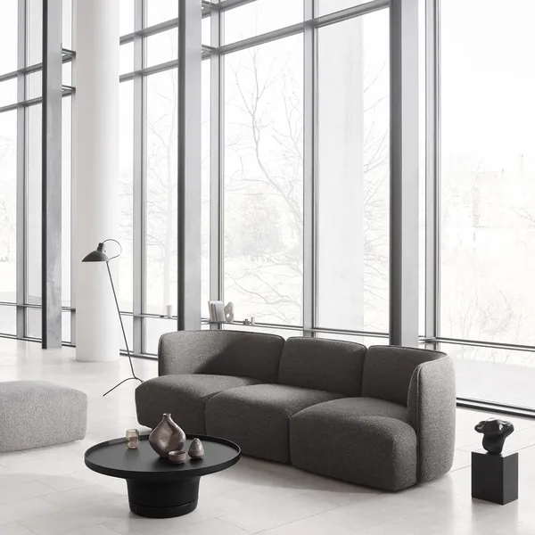 Poller Coffee Table Ø80 Black/ Black Marble