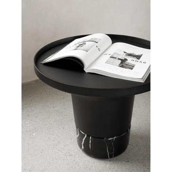 Poller Sofabord Ø60 Sort/ Sort Marmor