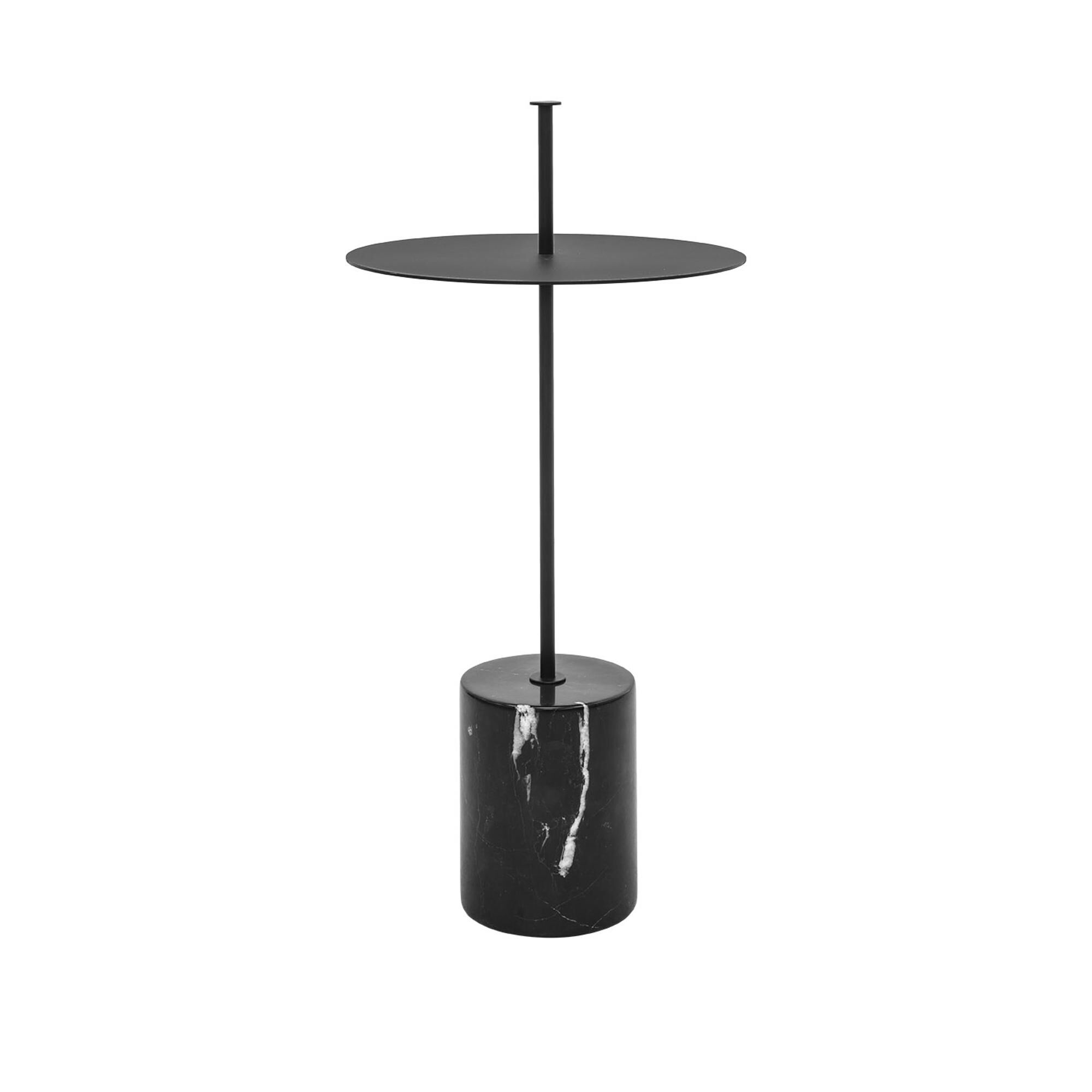 Calibre Sidebord Hjt med Hndtag Sort/Sort Marmor