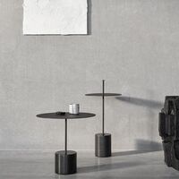 Calibre Side Table High with Handle Black/ Black Marble