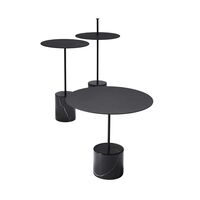 Calibre Side Table High Black/ Black Marble