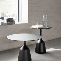 Coin Side Table Ø45 High Dark Brown Oak