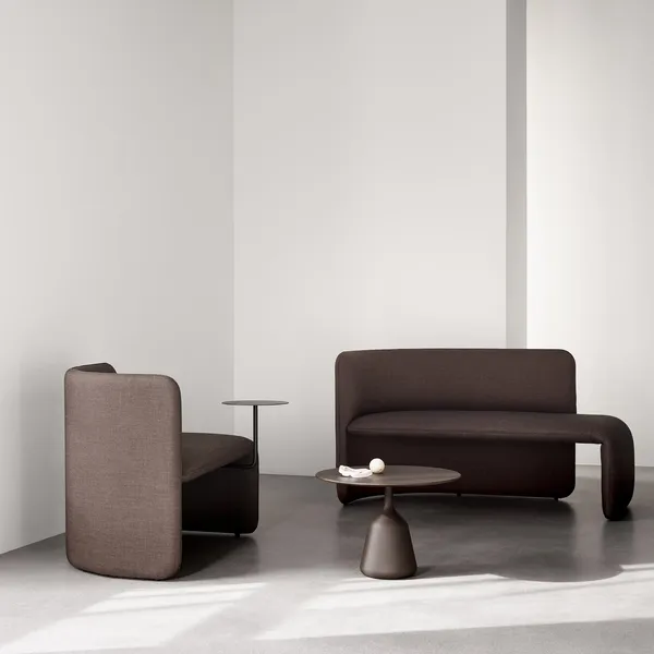 Coin Side Table Ø58 Low Dark Brown Oak