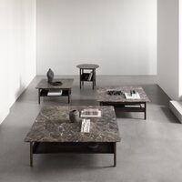 Collect Sofabord 120x120 Emperador Marmor /Mørkebrun Egetræ