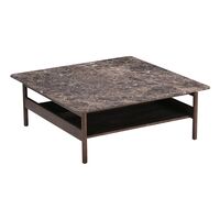Collect Couchtisch 95x95 Emperador Marmor/Dunkelbraune Eiche