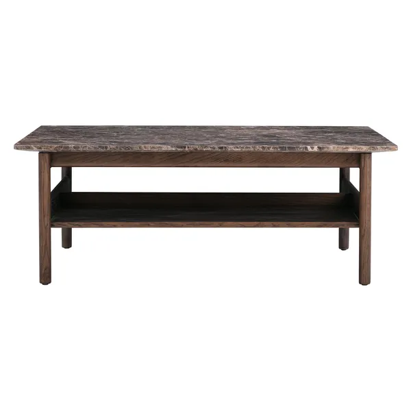 Collect Couchtisch 95x95 Emperador Marmor/Dunkelbraune Eiche