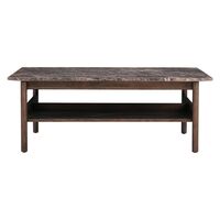 Collect Couchtisch 95x95 Emperador Marmor/Dunkelbraune Eiche
