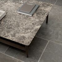 Collect Couchtisch 95x95 Emperador Marmor/Dunkelbraune Eiche