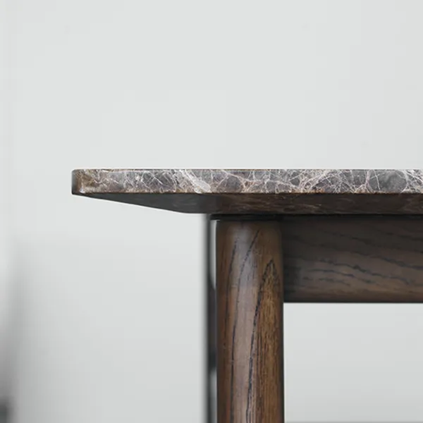 Collect Couchtisch 95x95 Emperador Marmor/Dunkelbraune Eiche