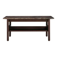Collect Coffee Table 78x78 Emperador Marble /Dark Brown Oak