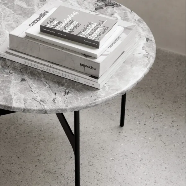 Floema Coffee Table Ø60 Gray Emperador Marble