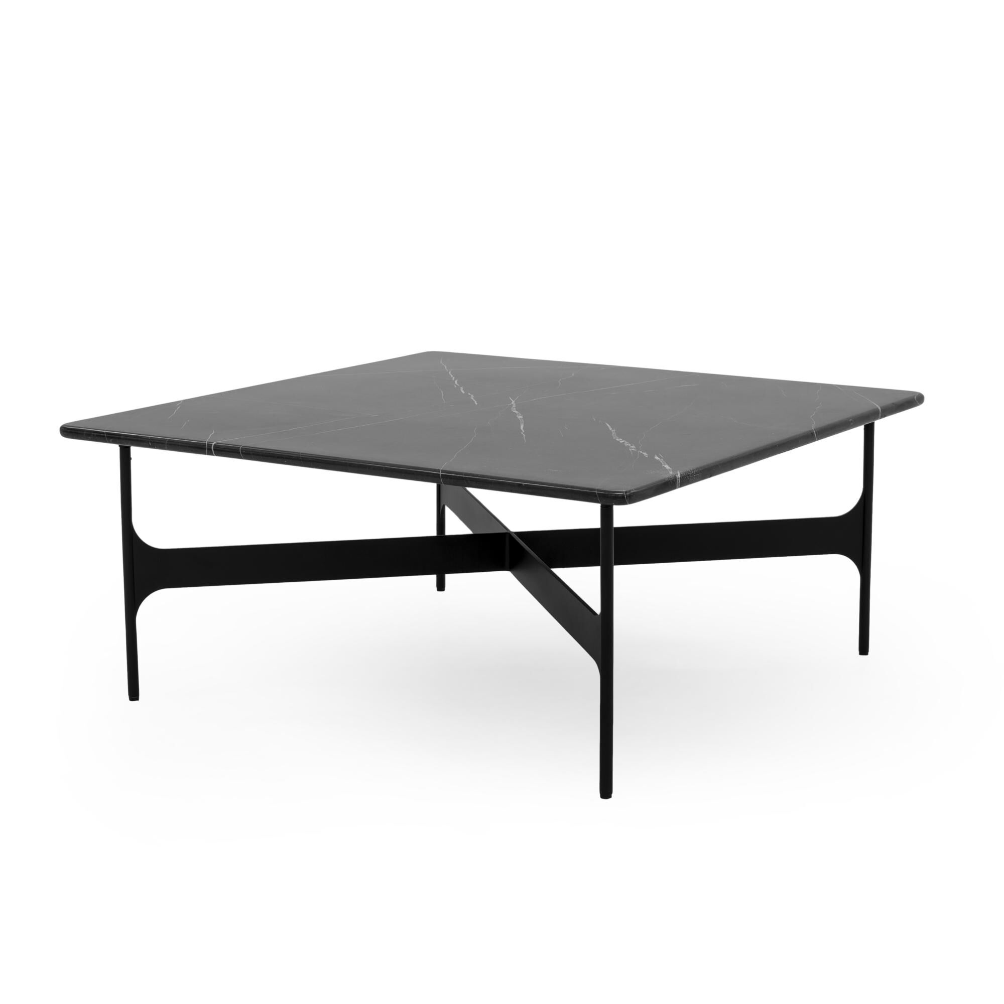 Floema Sofabord 80x80 Sort Nero Marquina Marmor