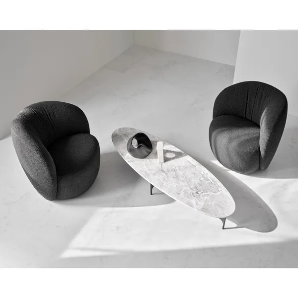Floema Oval Coffee Table Gray Emperador