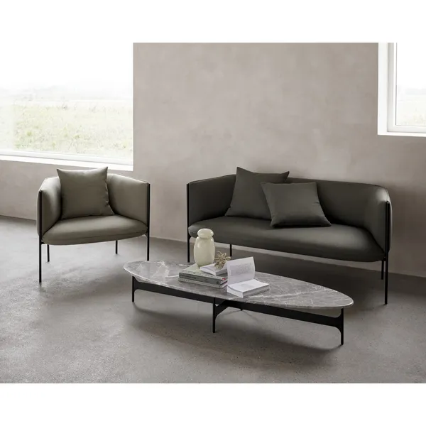 Floema Oval Coffee Table Gray Emperador