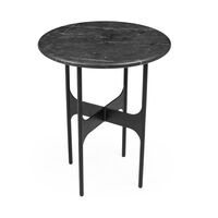 Floema Side Table Ø40 Black Nero Marquina Marble