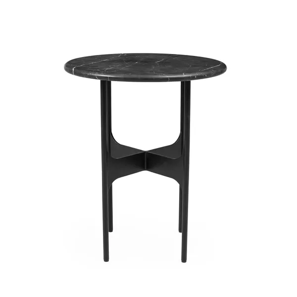 Floema Side Table Ø40 Black Nero Marquina Marble