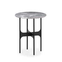 Floema Side Table Ø40 Gray Emperador Marble
