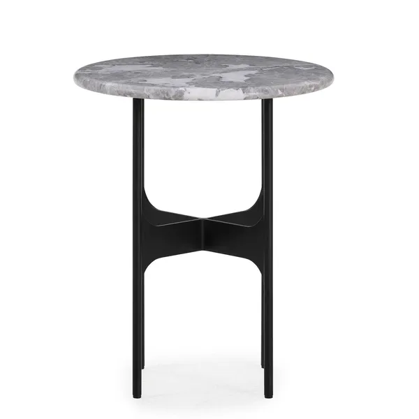 Floema Side Table Ø40 Gray Emperador Marble