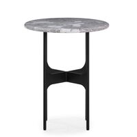 Floema Side Table Ø40 Gray Emperador Marble