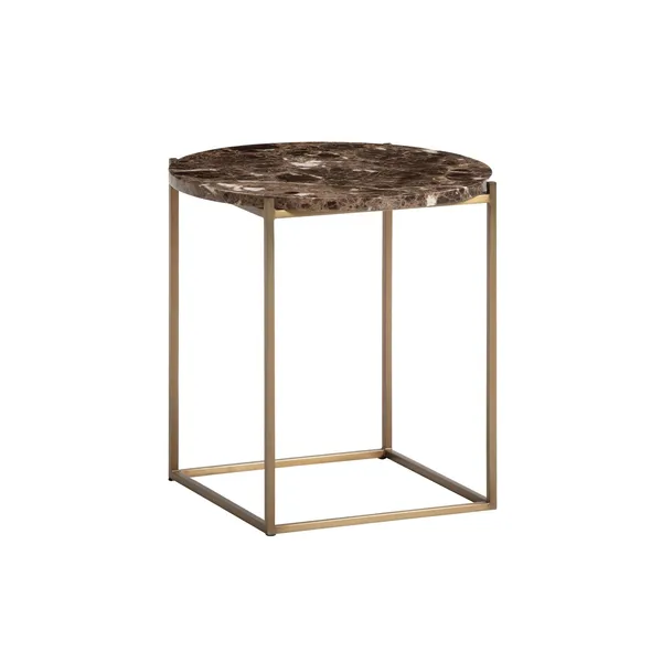 Circle Side Table Ø48 Emperador Marble