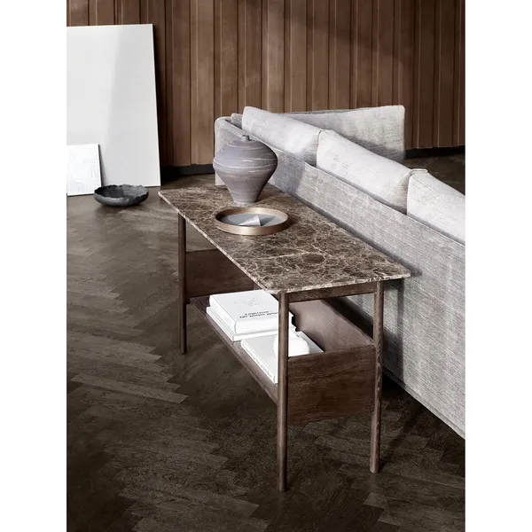 Collect Console Table 120x45 Emperador Marble /Dark Brown Oak