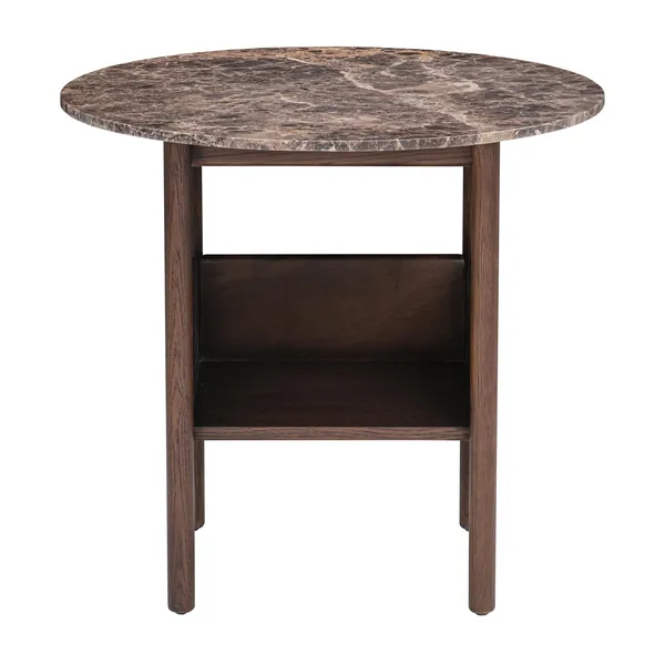 Collect Sidebord Ø60 Emperador Marmor /Mørkebrun Egetræ