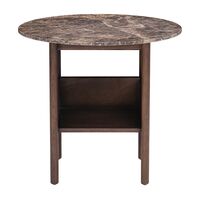 Collect Sidebord Ø60 Emperador Marmor /Mørkebrun Egetræ