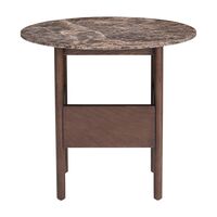 Collect Sidebord Ø60 Emperador Marmor /Mørkebrun Egetræ