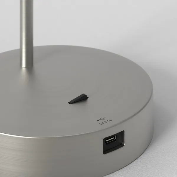 Enna Portable Table Lamp Matt Nickel