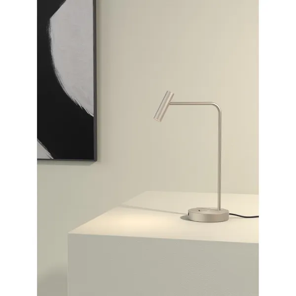 Enna Portable Table Lamp Matt Nickel