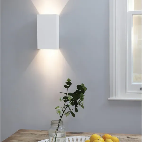 Pella 190 Wandlamp van Gips, Wit