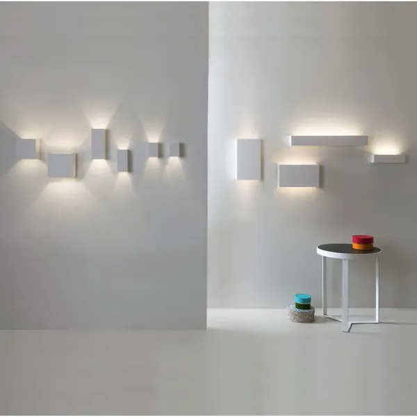 Pella 190 Wandlamp van Gips, Wit