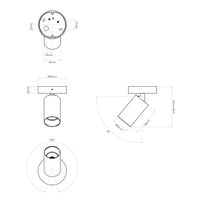 Can 50 Single Ceiling Light/ Wall Lamp LED Matt White