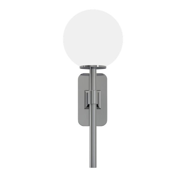 Tacoma Enkel V&auml;gglampa Polerad Krom & Lampsk&auml;rm Opal