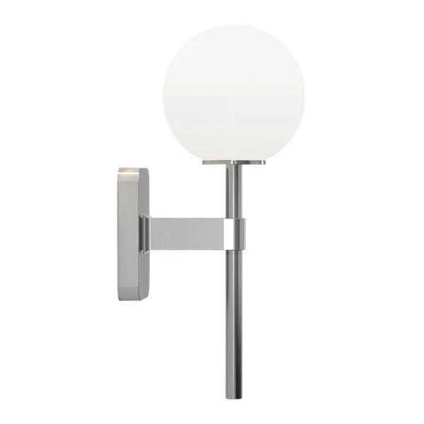Tacoma Single Væglampe Poleret Krom & Skærm Opal