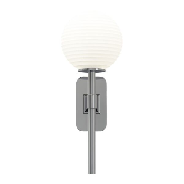 Tacoma Enkel V&auml;gglampa Polerad Krom & R&auml;fflad Lampsk&auml;rm Opal